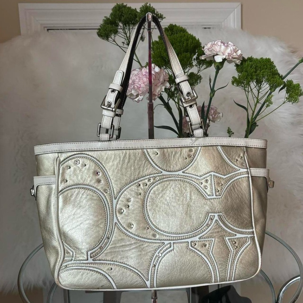 Coach Gold Tote Bag w/ Rhinestones